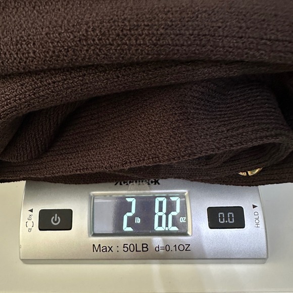 St. John Collection Brown Knit Suit Set Sz 14/12 Gold Buttons Mended Flaws Vtg - Picture 16 of 16